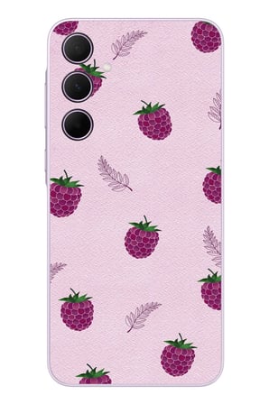 Samsung Galaxy A35 Uyumlu Çilekler Pembesi Baskılı Silikon Kılıf