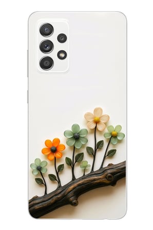 Samsung Galaxy A52 Uyumlu Dalda Açan Çiçekler Baskılı Silikon Kılıf