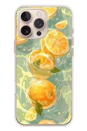 İphone 16 Pro Max Uyumlu Limonlar Pastel Baskılı Silikon Kılıf