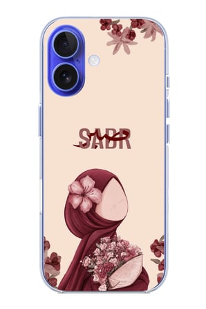 iPhone 16 Uyumlu Bordür Çiçekli Sabır Yazılı Baskılı Silikon Kılıf