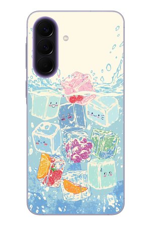 Samsung Galaxy A57 Uyumlu Kare Buzlar Baskılı Silikon Kılıf