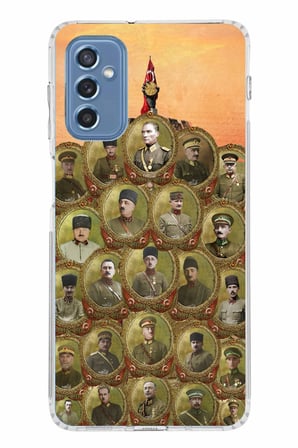 Samsung Galaxy M52 Uyumlu Atatürk ve Kurtuluş Savaşı Komutanları Baskılı Silikon Kılıf