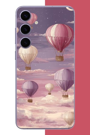 Samsung Galaxy S24 Plus Uyumlu uçan balon Baskılı Silikon Kılıf