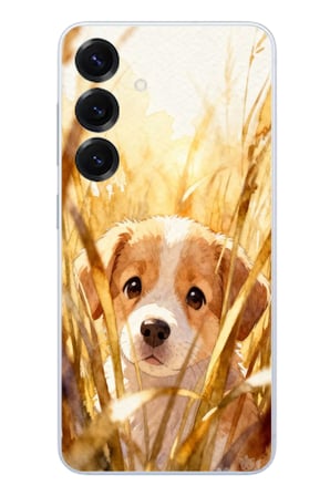 Samsung Galaxy S25 Uyumlu Golden Köpek Baskılı Silikon Kılıf