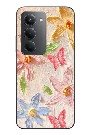 Redmi 15 Uyumlu Kelebekli Papatya Baskılı Silikon Kılıf