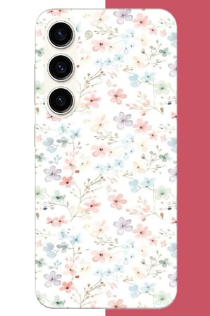Samsung Galaxy S23 Uyumlu lila mavi pattern Baskılı Silikon Kılıf