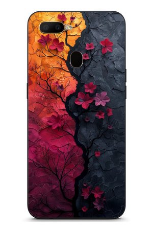 Oppo A5S Uyumlu Yaprak Geçişkenliği Baskılı Silikon Kılıf