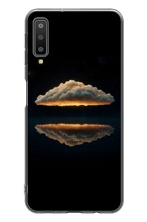 Samsung Galaxy A7 2018 Uyumlu Bulut  Yansıması Baskılı Silikon Kılıf