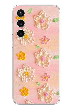 Samsung Galaxy S23 Fe Uyumlu Pastel Papatya Baskılı Silikon Kılıf