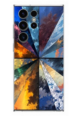 Samsung Galaxy S23 Ultra Uyumlu Mevsim Geçişleri Baskılı Silikon Kılıf