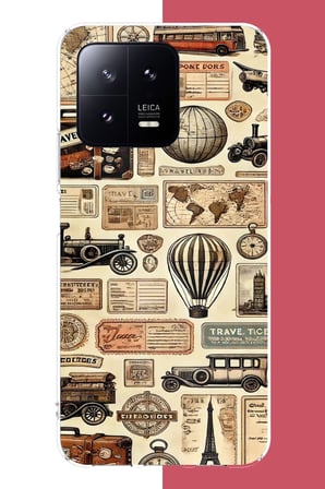 Xiaomi Mi 13 Uyumlu vintage seyehat Baskılı Silikon Kılıf