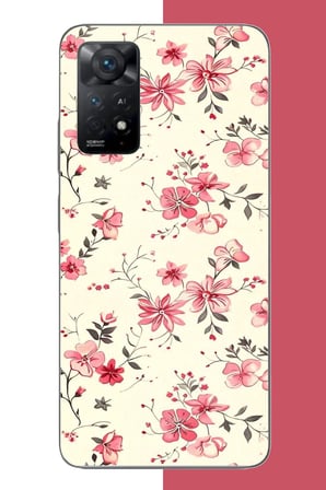 Redmi Note 11E Uyumlu kırmızı pattern Baskılı Silikon Kılıf