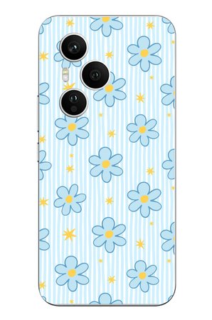 Honor 400 PRO Uyumlu Mavi Çizgili ve Sarı Papatya Baskılı Silikon Kılıf