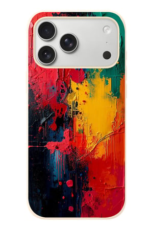 İphone 17 Pro Max Uyumlu Renklerin Dansı Baskılı Silikon Kılıf