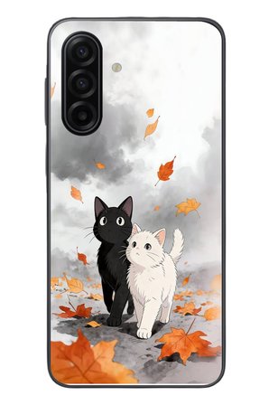 Samsung Galaxy A17 Uyumlu Sonbahar Kedileri Baskılı Silikon Kılıf