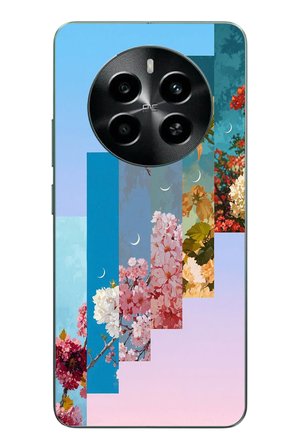 Realme 12 4G Uyumlu Dik Çiçek Tabloları Baskılı Silikon Kılıf