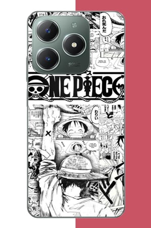 Realme C61 Uyumlu onepiece kolaj Baskılı Silikon Kılıf