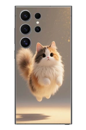 Samsung Galaxy S24 Ultra Uyumlu Zıplayan Kedi Baskılı Silikon Kılıf