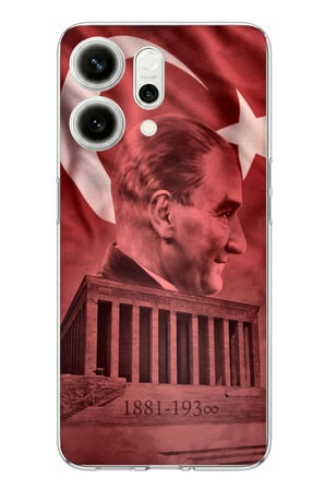 Oppo Reno 14 5G Uyumlu Atatürk Portresi ve Anıtkabir Baskılı Silikon Kılıf