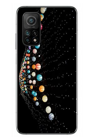 Xiaomi Mi 10 T Uyumlu Gezegenlerin Dansı Baskılı Silikon Kılıf
