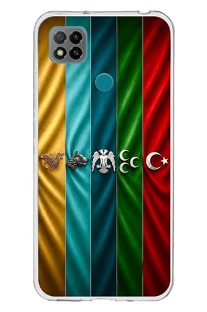 Redmi 9C / 10A Uyumlu Tarihi Türk Devletleri Bayrakları Baskılı Silikon Kılıf