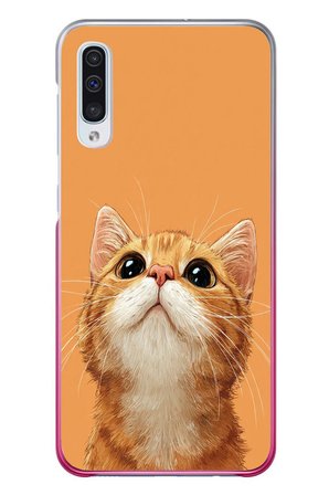 Samsung Galaxy A50 Uyumlu Masum Kedi Baskılı Silikon Kılıf