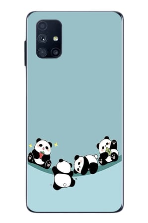 Samsung Galaxy M51 Uyumlu Panda Ailesi Baskılı Silikon Kılıf