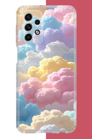 Samsung Galaxy A33 Uyumlu renkli bulut Baskılı Silikon Kılıf