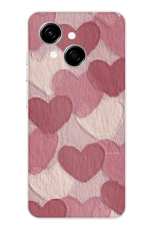 Tecno Spark GO 1 Uyumlu Pastel Gül Kurusu ve Pembe Kalpli Baskılı Silikon Kılıf
