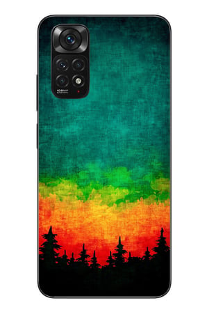 Redmi Note 11 - 11s Uyumlu Orman Gecesi Renkli Baskılı Silikon Kılıf