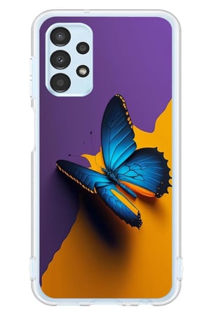 Samsung Galaxy A13 Uyumlu Mavi Kelebek Baskılı Silikon Kılıf