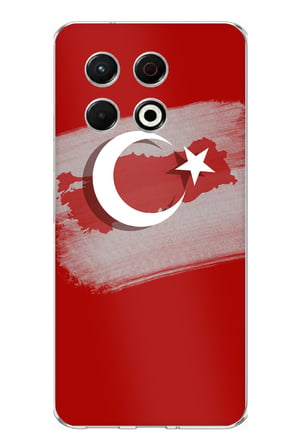 Tecno Spark 30 Pro Uyumlu Türkiye Harita Detaylı Türk Bayrağı Baskılı Silikon Kılıf