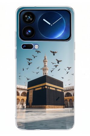 Xiaomi 17 Pro Max Uyumlu Kabe Umre ve Kuşlar Baskılı Silikon Kılıf
