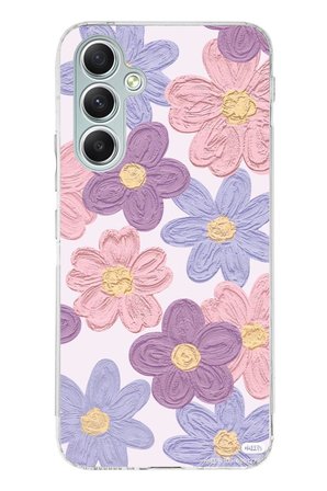 Samsung Galaxy A34 Uyumlu Renkli Papatyalar Sulu Boya Baskılı Silikon Kılıf