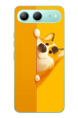Tecno Spark 40 5G Uyumlu Sarı Köpek Baskılı Silikon Kılıf