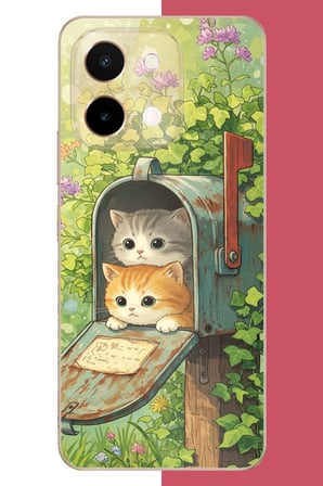Vivo 28 Uyumlu posta kutusundaki kedi Baskılı Silikon Kılıf