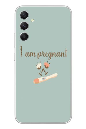 Samsung Galaxy A34 Uyumlu I'm Pregnant Baskılı Silikon Kılıf