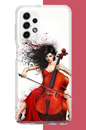 Samsung Galaxy A33 Uyumlu çello çalan kadın Baskılı Silikon Kılıf