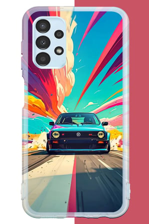 Samsung Galaxy A13 Uyumlu Renkli Yolda Hız Baskılı Silikon Kılıf