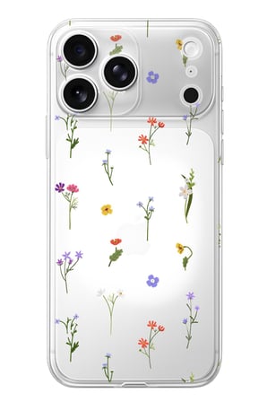 iPhone 17 PRO Uyumlu Minik Kır Çiçekleri Baskılı Silikon Kılıf