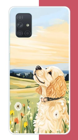 Samsung Galaxy A71 Uyumlu golden köpek Baskılı Silikon Kılıf