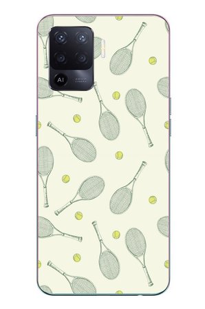 Oppo Reno 5 Lite Uyumlu Tenis Raketleri Baskılı Silikon Kılıf