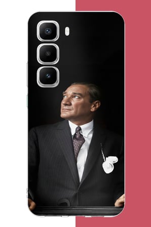 Infinix Hot 60 PRO PLUS Uyumlu kürsüden bakan atatürk Baskılı Silikon Kılıf