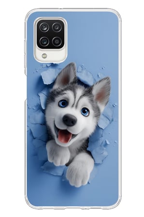 Samsung Galaxy A12 Uyumlu Sibirya Kurdu Baskılı Silikon Kılıf