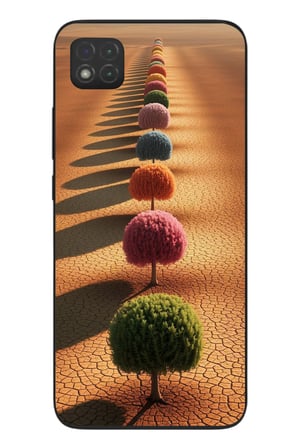 Redmi 9C Uyumlu Sıralı Renkli Ağaçlar Baskılı Silikon Kılıf