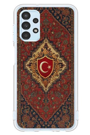 Samsung Galaxy A13 Uyumlu Türkiye Bayraklı Halı Baskılı Silikon Kılıf