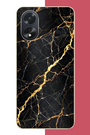 Oppo A38 Uyumlu altın diyagonal Baskılı Silikon Kılıf