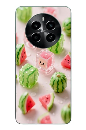 Realme 12 4G Uyumlu Buzlu Karpuz Baskılı Silikon Kılıf