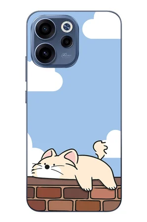 Oppo Reno 15F Uyumlu Duvar Üstünde Kedi Baskılı Silikon Kılıf