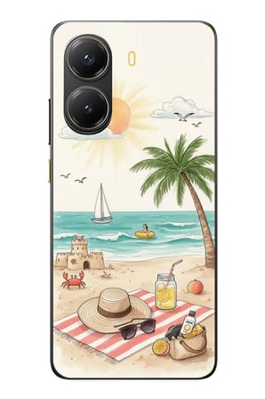 POCO X7 PRO Uyumlu Sulu Boya Sahil ve Deniz Manzaralı Baskılı Silikon Kılıf